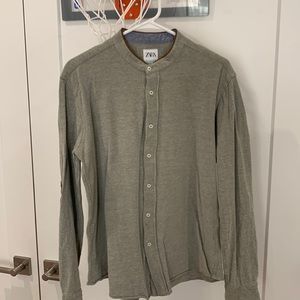 Zara button up mandarin collar